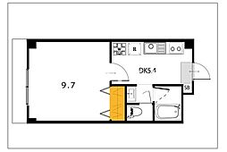 リオ西川原 1DKの間取図画像
