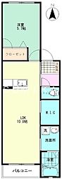 豊成Yハウス 1LDKの間取図画像