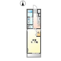 ディアコート東岡山 1Kの間取図画像