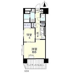 スプレンドーレ医大東 2Kの間取図画像