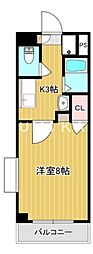 ルナ国体町 1Kの間取図画像