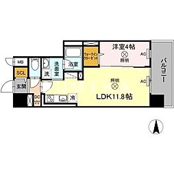 TWINTOWERSAZUKI 1LDKの間取図画像