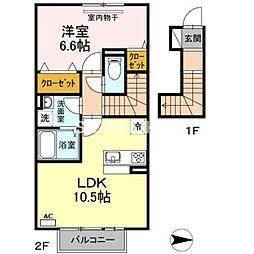 プランタン 1LDKの間取図画像