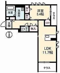 グランマスト今A 1LDKの間取図画像