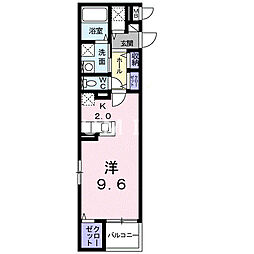 フルールアベニュー ワンルームの間取図画像