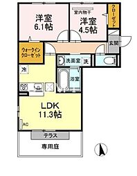 レグルスアルファ 2LDKの間取図画像