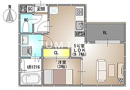 REGALEST 伊島I 1LDKの間取図画像