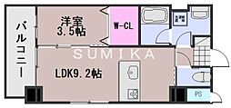 スカイガーデン春日町 1LDKの間取図画像