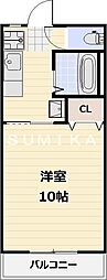 アジュール下中野 1Kの間取図画像