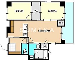 アーバンパレス田町 2LDKの間取図画像