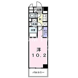 シティー柳町 1Kの間取図画像
