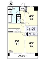 WIN北方マンション 2LDKの間取図画像