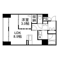 ラプリエール 1LDKの間取図画像