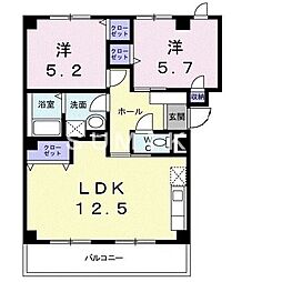 さくらマンションB 2LDKの間取図画像