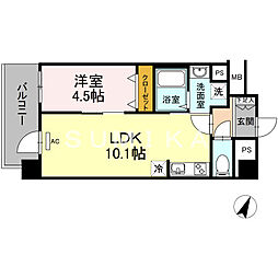 アルカンシエル 1LDKの間取図画像