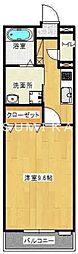 ピア伊福町 1Kの間取図画像