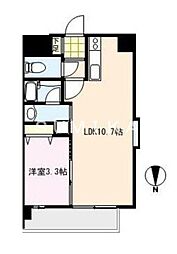 ピュア京橋 1LDKの間取図画像