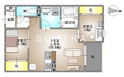 REGALEST住吉 2LDKの間取図画像