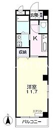 アメニティスペース弓之町 1Kの間取図画像