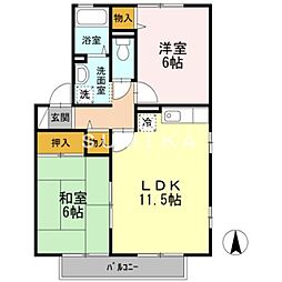 アリッサム21A 2LDKの間取図画像