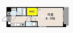 スキポール駅元町 1Kの間取図画像