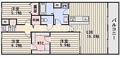 ヒルトップツシマ 3LDKの間取図画像