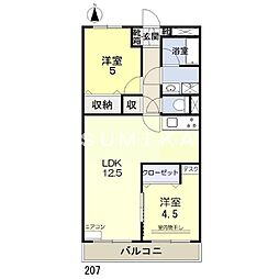 カーサ21 2LDKの間取図画像