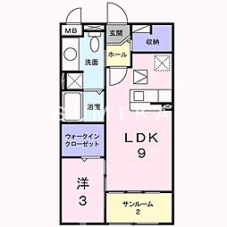 アーバイン 1LDKの間取図画像