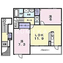 メリディオ操山 2LDKの間取図画像