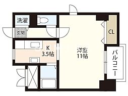 カーサ・フィオーレ表町 1Kの間取図画像