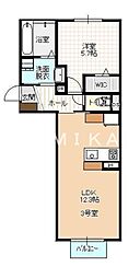 ハートフル新保 1LDKの間取図画像