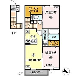 Bーレジデンス リヴィエール 2LDKの間取図画像
