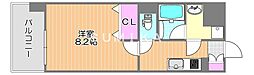 岡山市北区西島田町マンション 1Kの間取図画像