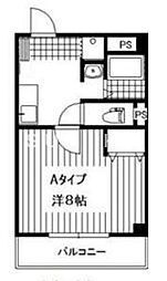 HILLCOLLEGEDAIGAKUMAE 1Kの間取図画像