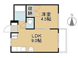 コーガマンション 1LDKの間取図画像
