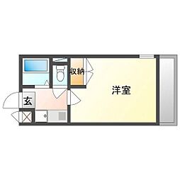 レオパレス高屋 1Kの間取図画像