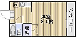 メゾン奥田南 1Kの間取図画像