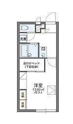 レオパレスグローリー2 1Kの間取図画像