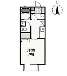 アンテリジャン小川 1Kの間取図画像