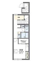 レオパレスアンタレス 1Kの間取図画像