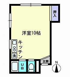 フレール津倉 ワンルームの間取図画像