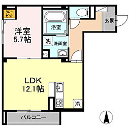 ラフォーレエフ 1LDKの間取図画像