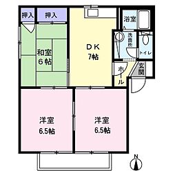 アンリシールA 3DKの間取図画像