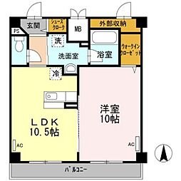 田町ガーデンハイツ 1LDKの間取図画像