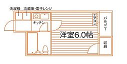 京栄マンション 1Kの間取図画像