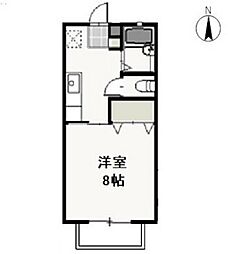 コスモス・インハイツA 1Kの間取図画像