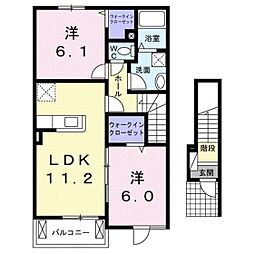 コスモス 2LDKの間取図画像
