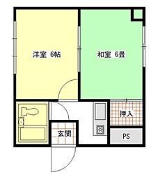アルフィーネ天瀬 2Kの間取図画像
