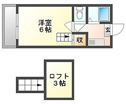 アバンティ奉還町 1Kの間取図画像