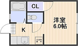 コーポKY2 1Kの間取図画像